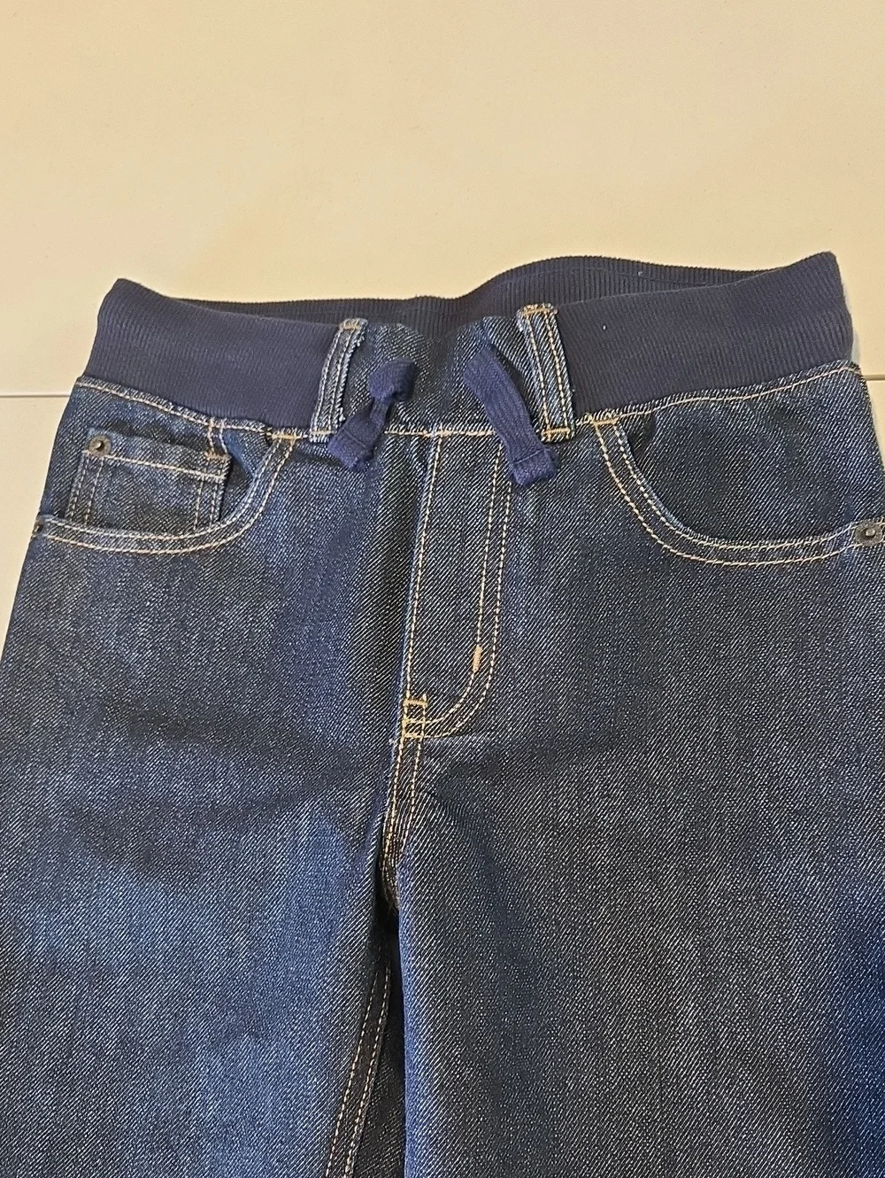 Crazy 8 Dark Wash Straight Leg Jeans with Knit Waistband